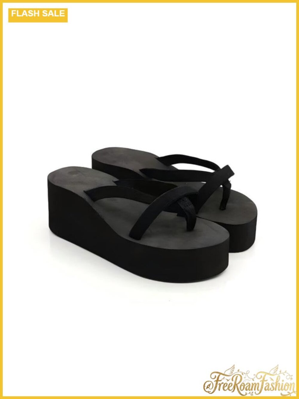 Womens Platform Wedge Flip Flops Thick Sole Slip On Sandals Open Toe